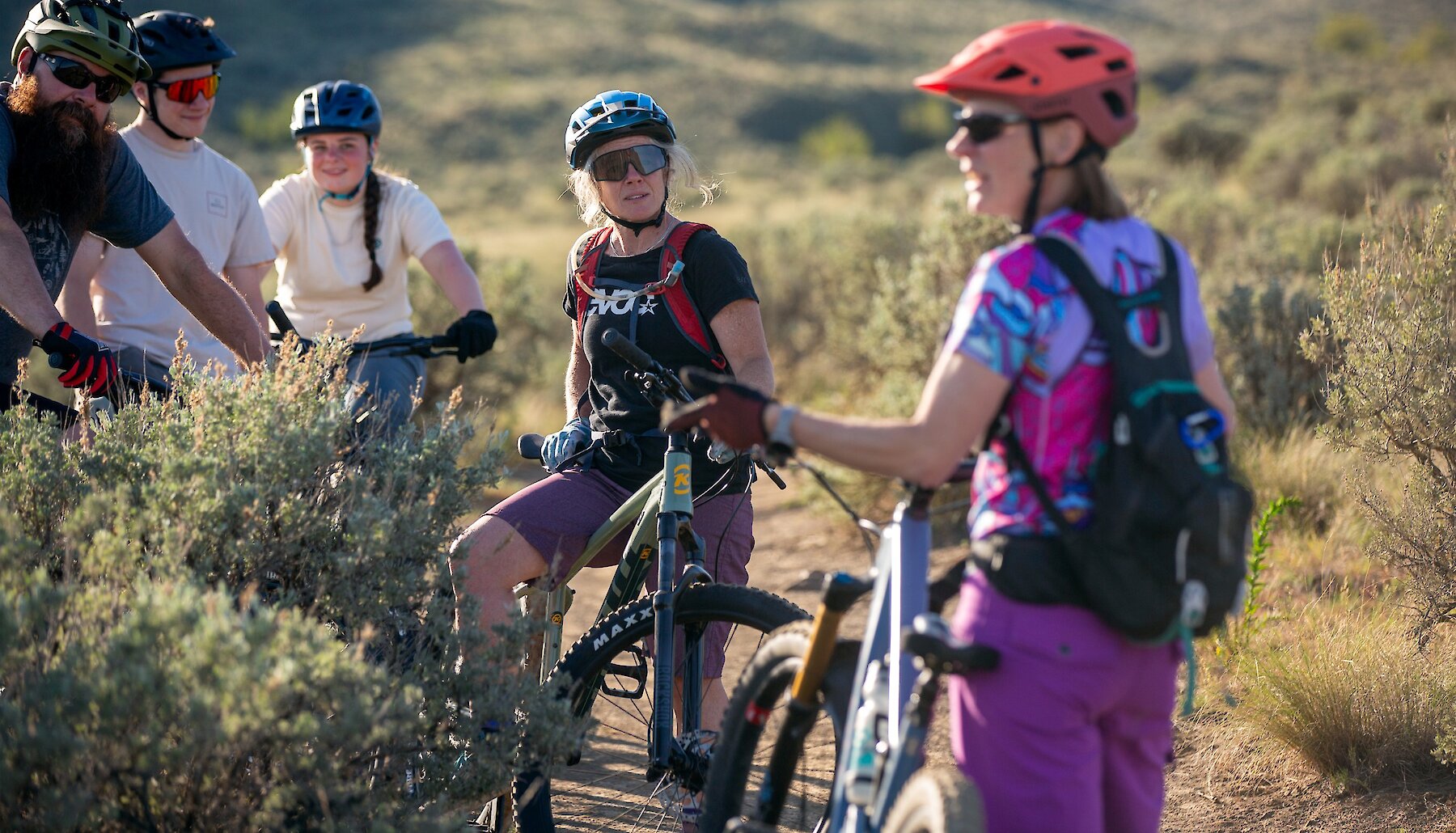 Group participating in a Guided Mountain Bike Tour.